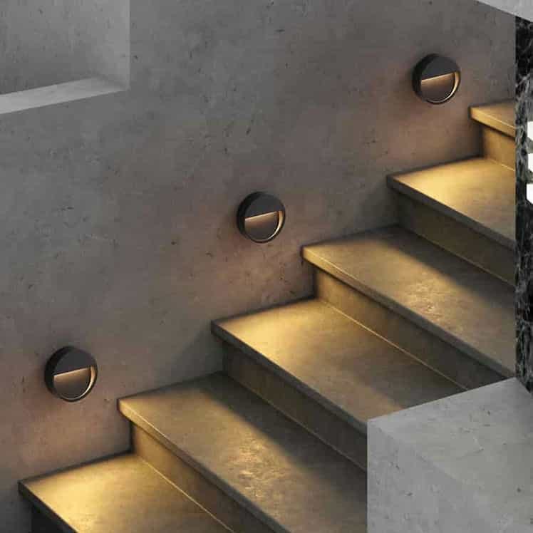 Rackhams Black/Light 3 Watt Surface Mounted External Step