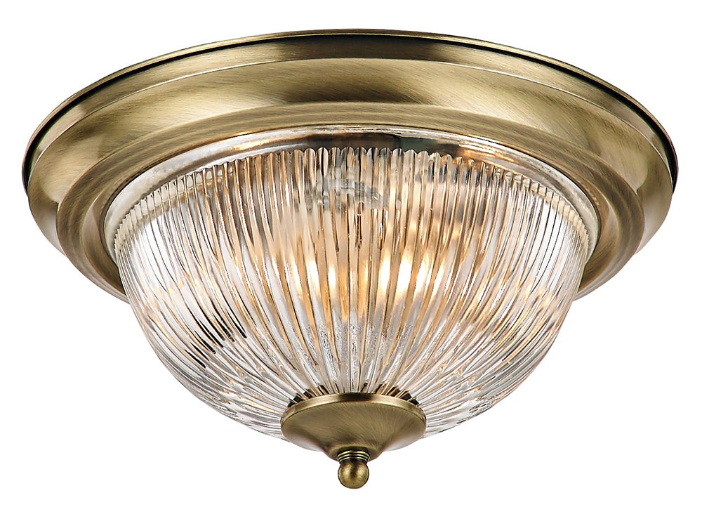 Rackhams Light Traditional Antique Brass Ip44 Bathroom Ceiling Fitting