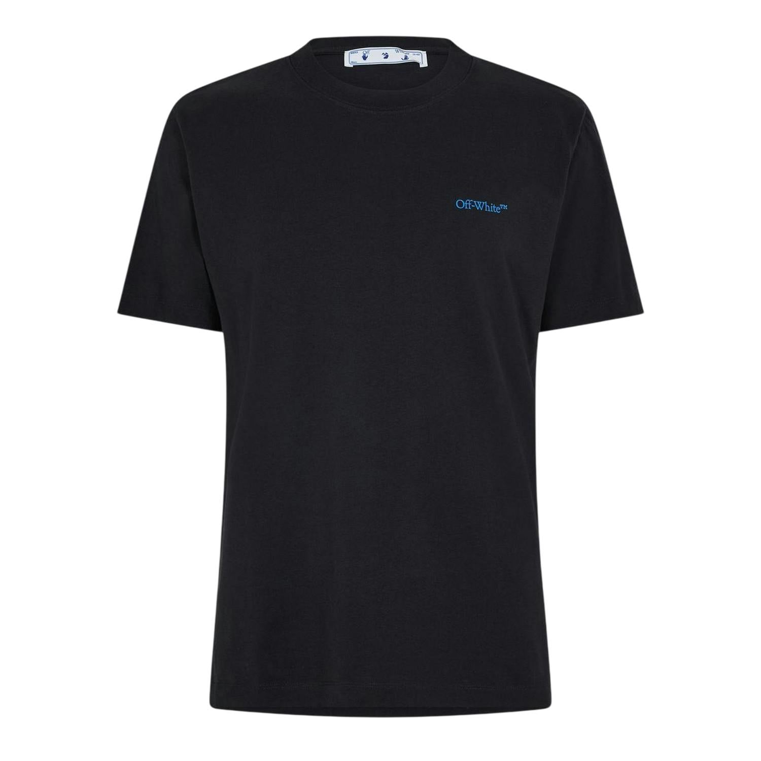 Off-White Men's White/Black Off- Off Cotton Regular T-Shirt - Black/Blue - Xxs - Black/Blue - 100% Mixed