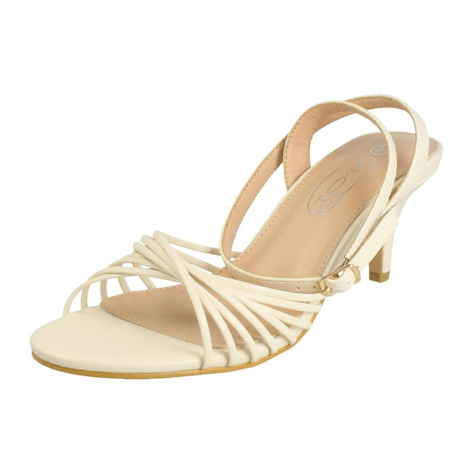 Spot On Women's Strappy Evening Sandals F12115 - Nude - Uk 7