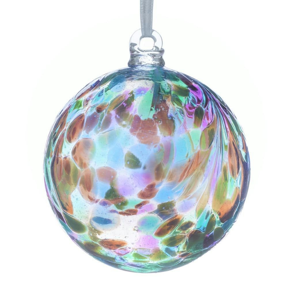 Rackhams Light 10Cm Friendship Ball - Feather Design - Peacock