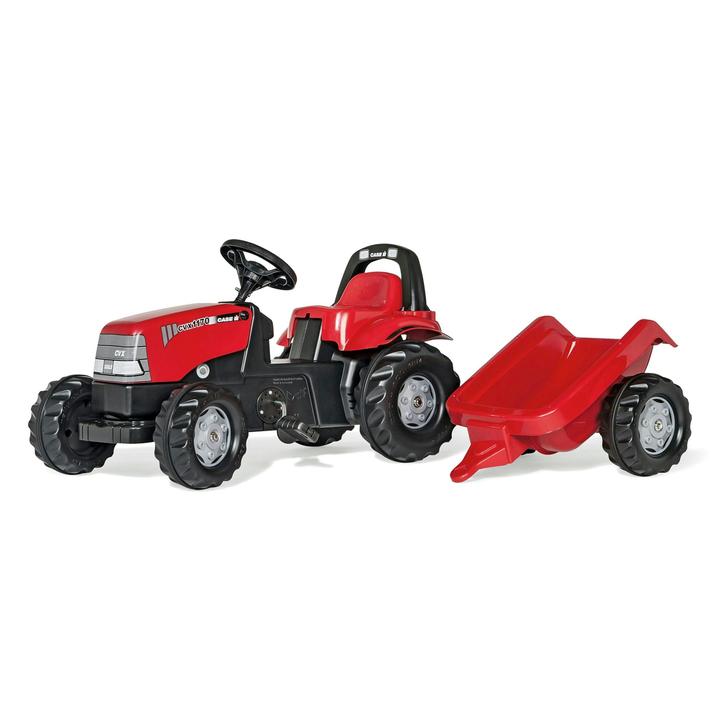 Rolly Red Case Cvx 1170 Tractor With Roll Bar & Trailer