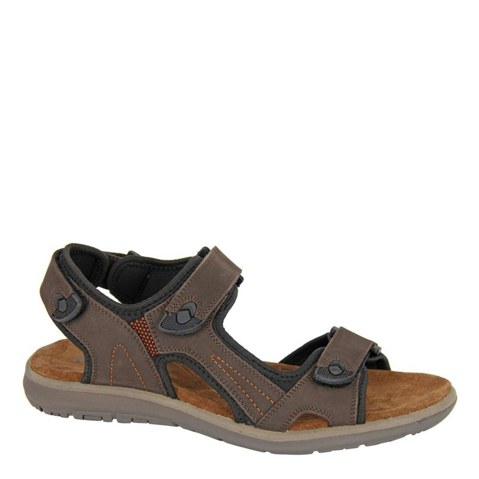 Roamers Men's Brown M 428 Triple Touch Fastening Sports Sandals - 11 Uk