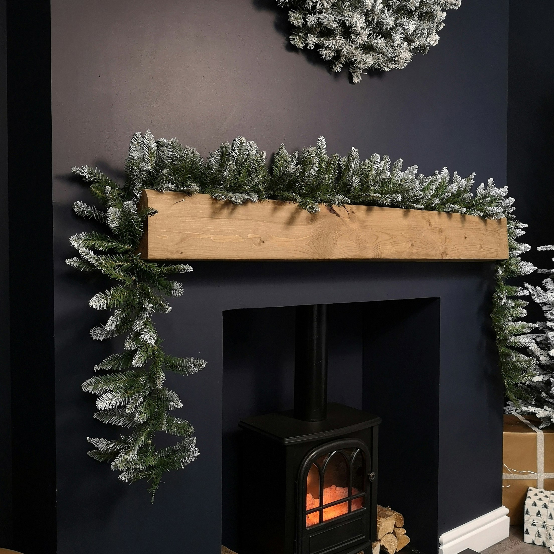 Photos - Fairy Lights Rackhams 2.7m x 25cm Snow Tipped Plain Christmas Garland with 200 Tips