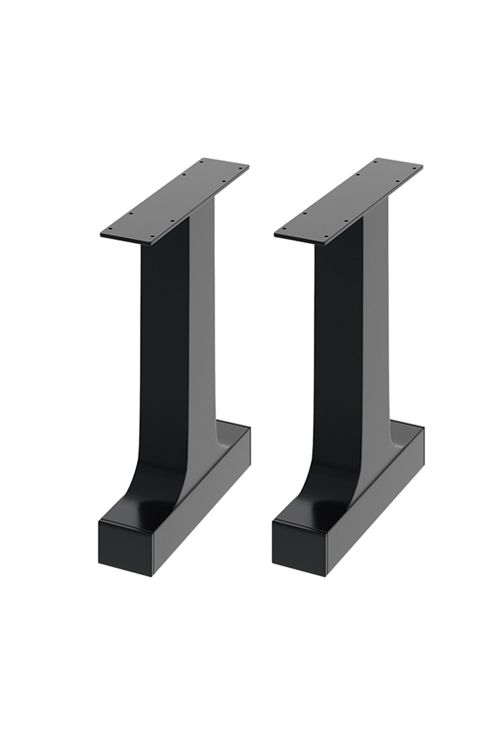Rackhams Black 40Cm/15.75 Inch 2Pcs I-Shaped Metal Table Legs Furniture Replacement Legs For Coffee Table