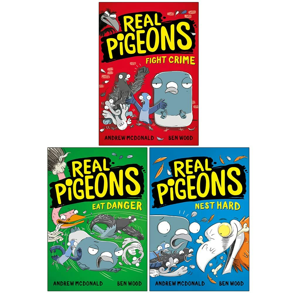 Farshore Andrew Mcdonald Book Set Real Pigeons Fight Crime, Real Pigeons Eat Danger, Real Pigeons Nest Hard Size 3