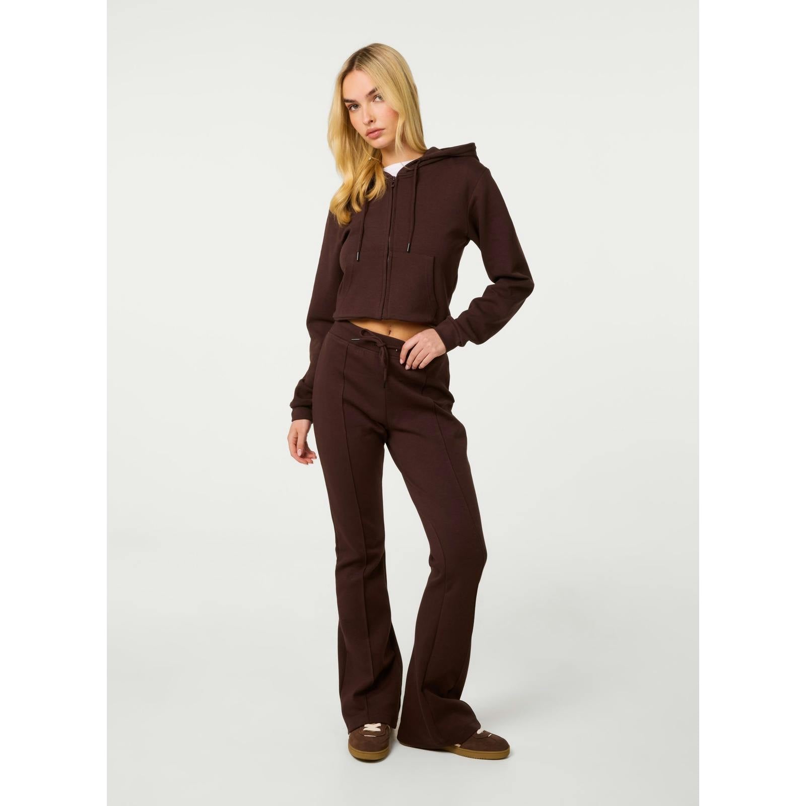 Pink Vanilla Pink/Brown Vanilla Pin Tuck Jersey Flares - S