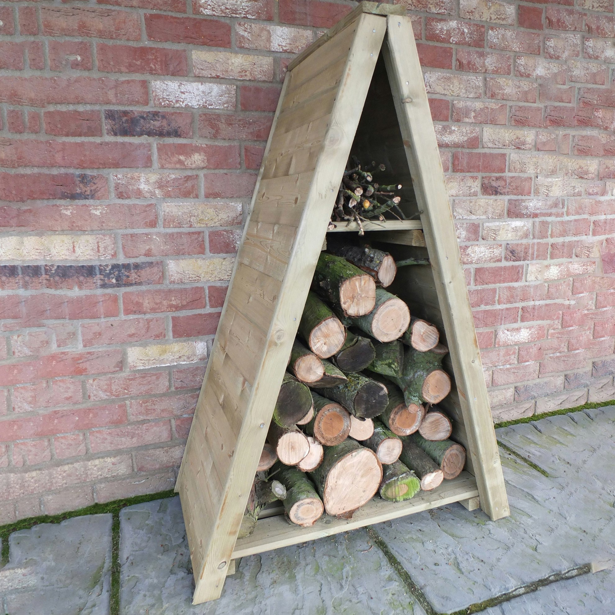 Rackhams Small Triangular Log Store Interlock Pressure Treated 820Wx425d