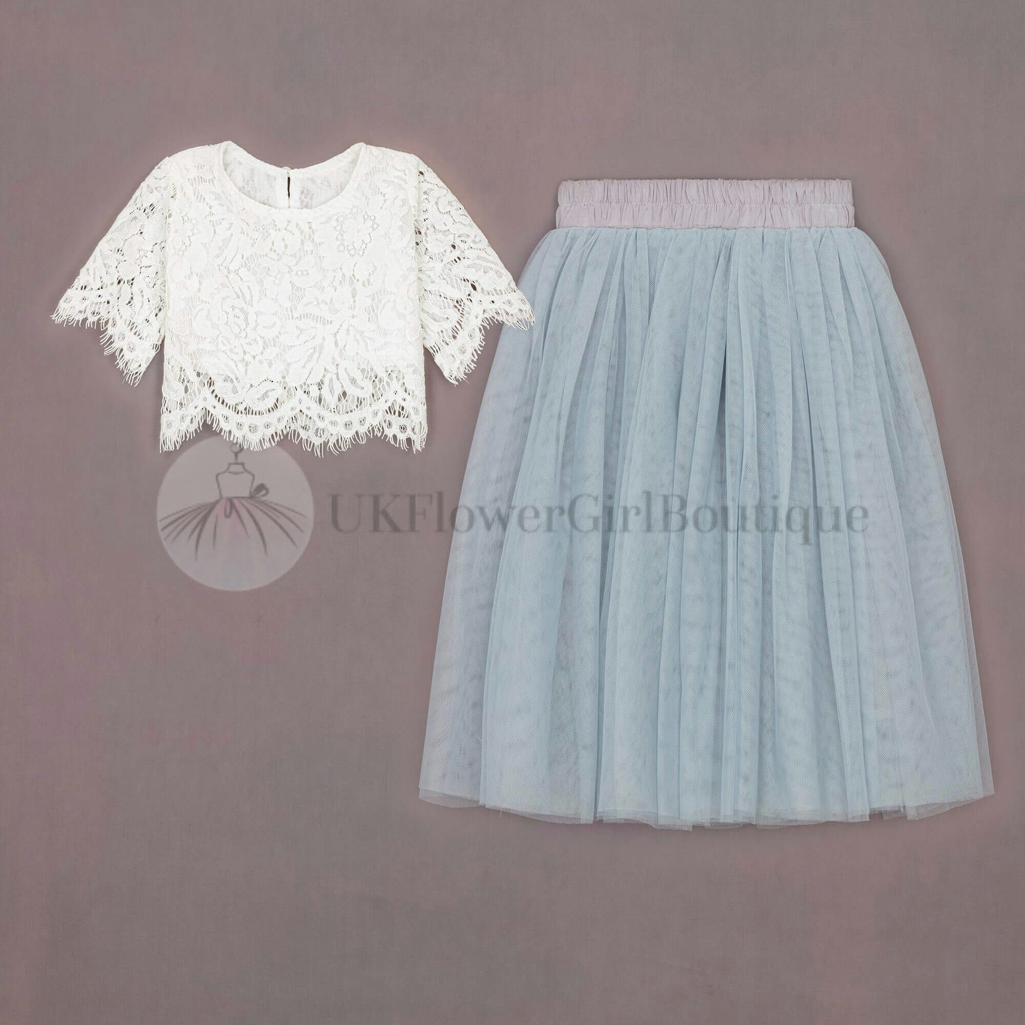 Uk Flower Girl Boutique Girls Silver/Grey Uk Flower Boutique Baby Felicity Couture - 6/12 Mths