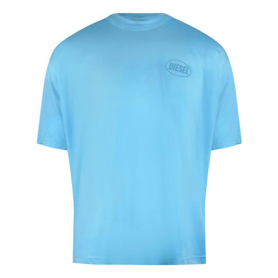 Diesel Men's Blue Monotone Logo Cotton T-Shirt - M - 100% Cotton