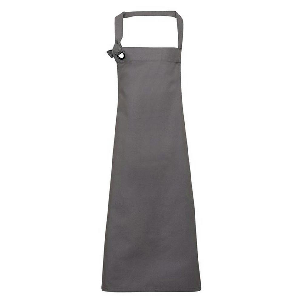 Premier Unisex Dark Grey Calibre Bibbed Apron In - Image 3