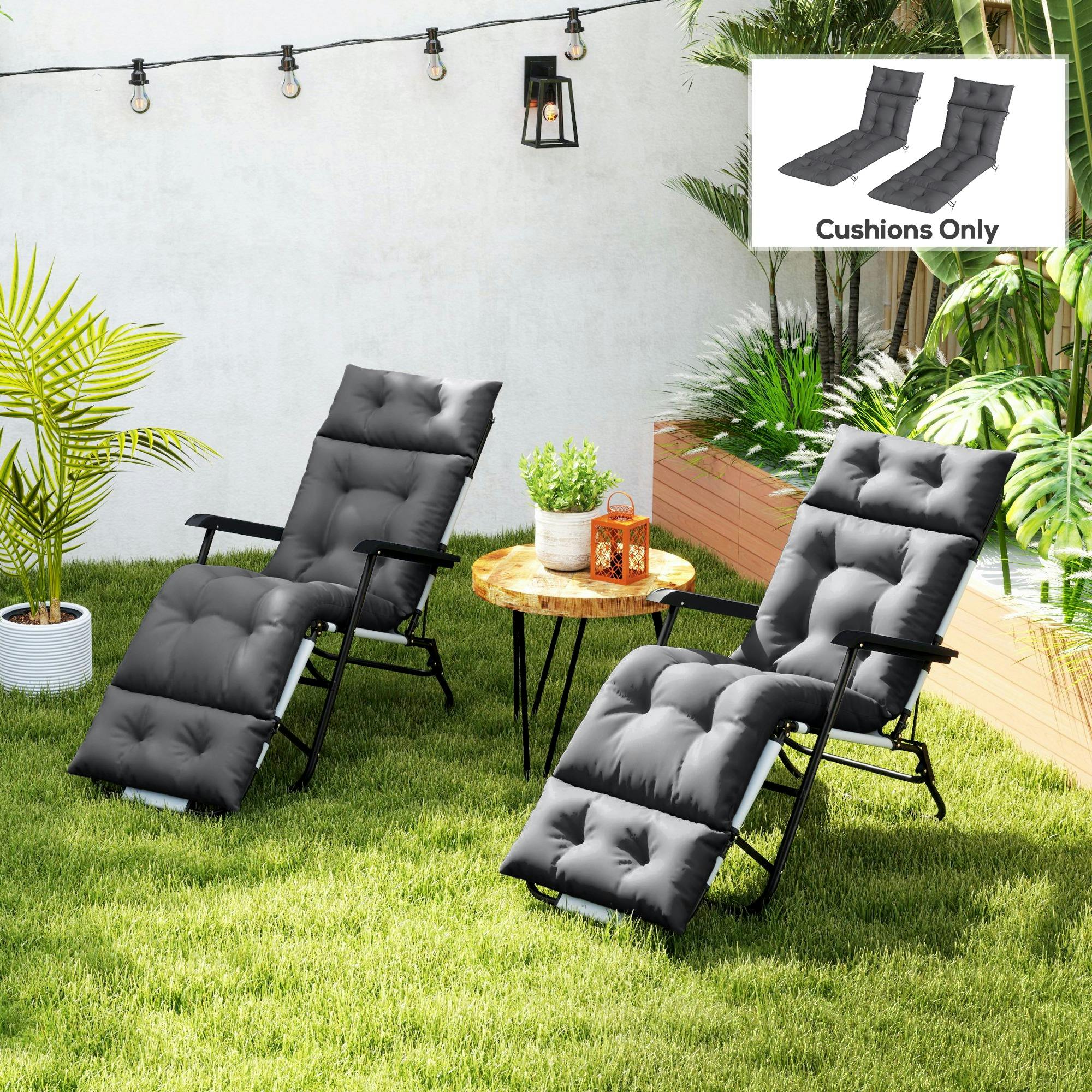 Bobobiy Dark/Grey Set Of Two 190 X 56Cm Sun Lounger Cushions - Image 6