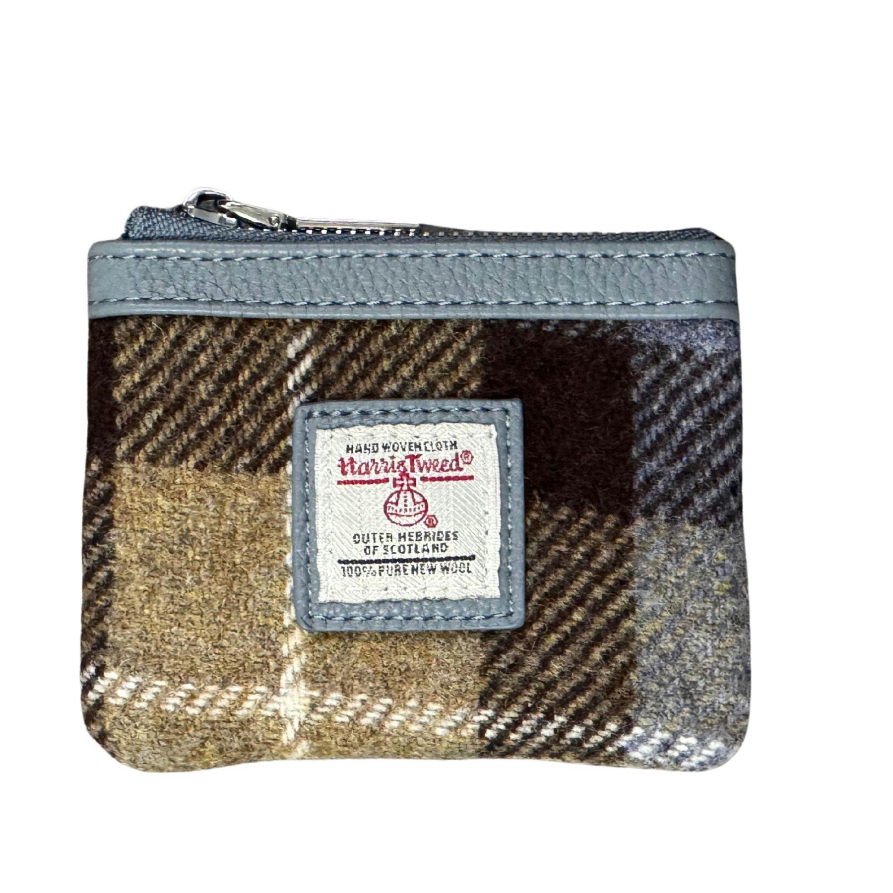 Love Emvy Blue Tartan Purse Made With Genuine Harris Tweed - Slate