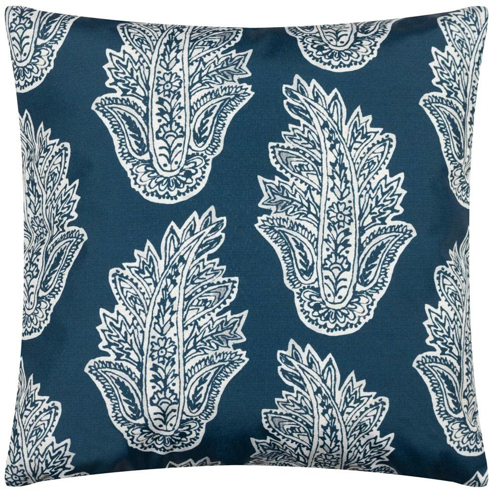 Paoletti Kalindi Paisley Outdoor Cushion Cover - Navy - 43Cm X 43Cm - Navy - 100% Polyester