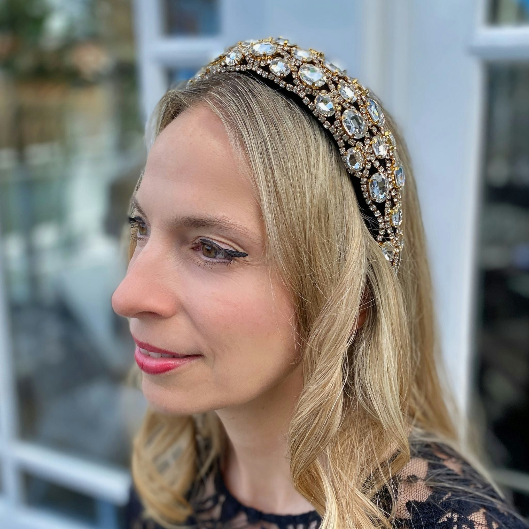 Queenmee Accessories Black Sparkly Headband In Statement Headband