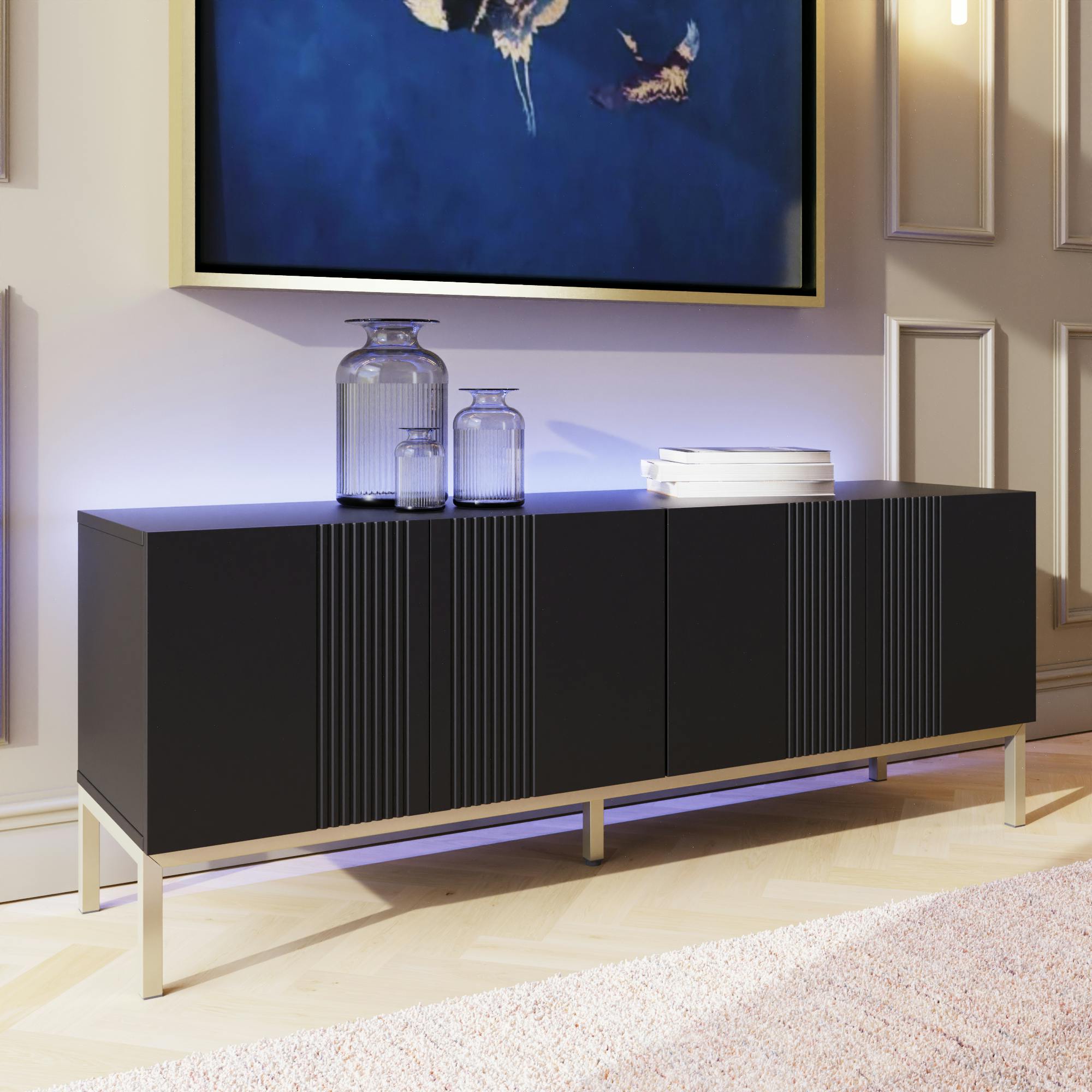 Rackhams Black Frank Olsen Iona 1500 Tv Cabinet