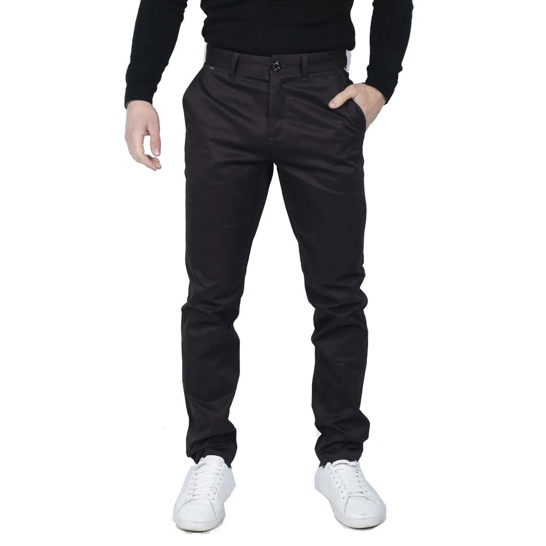 House Of Cavani Men's Brown Dakota - Regular Chino Jeans Trousers Stretch Classic - 32W 32L