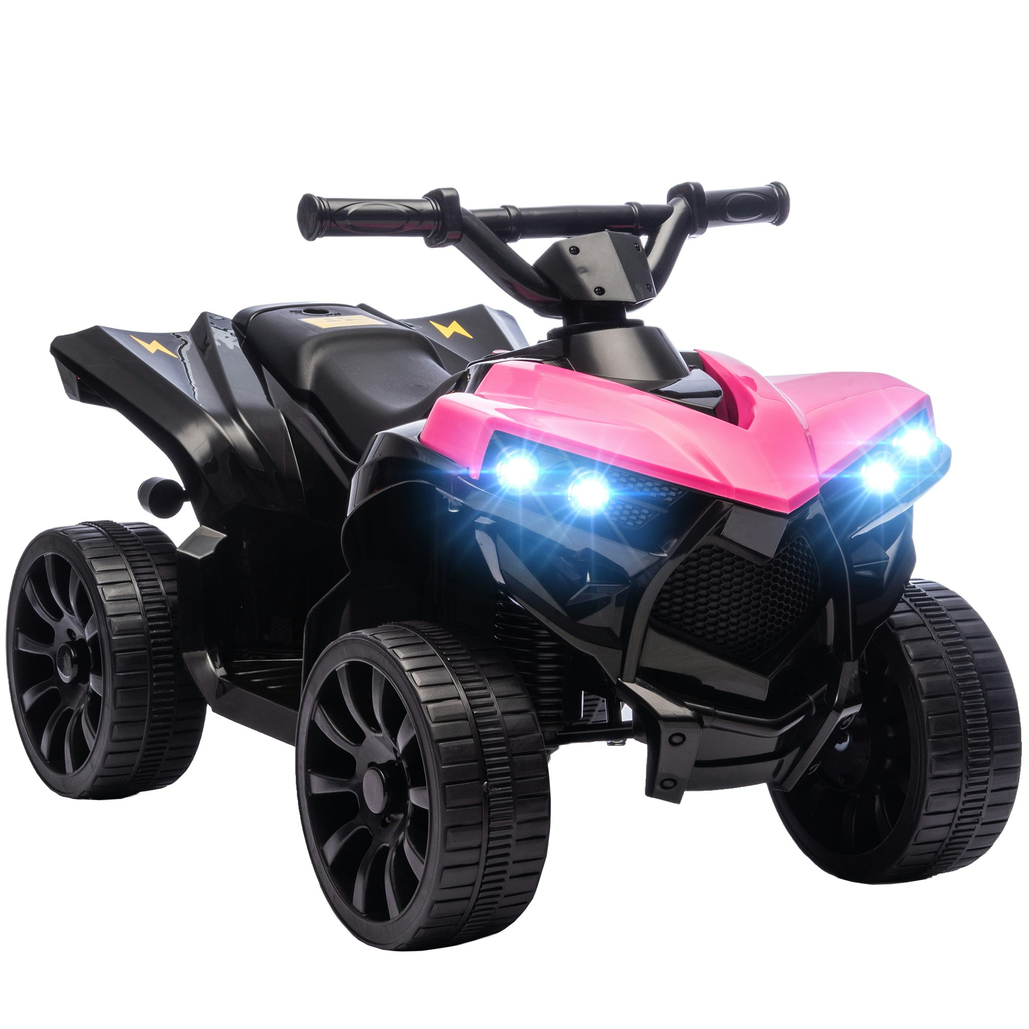Aiyaplay Pink 6V Kids Atv, Battery Powered Ride On Car For Ages 3-8 Years,