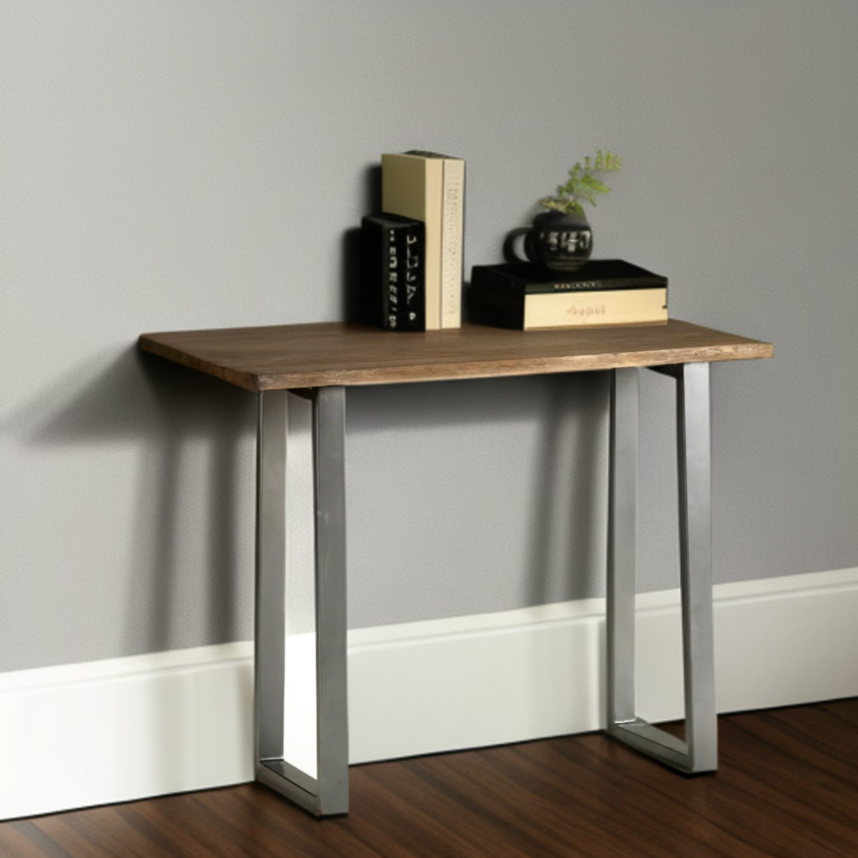 Rackhams Grey Console Table Linden Live Edge - Wood - 1 - 100Cm X 35Cm X 78Cm (Lxdxh)