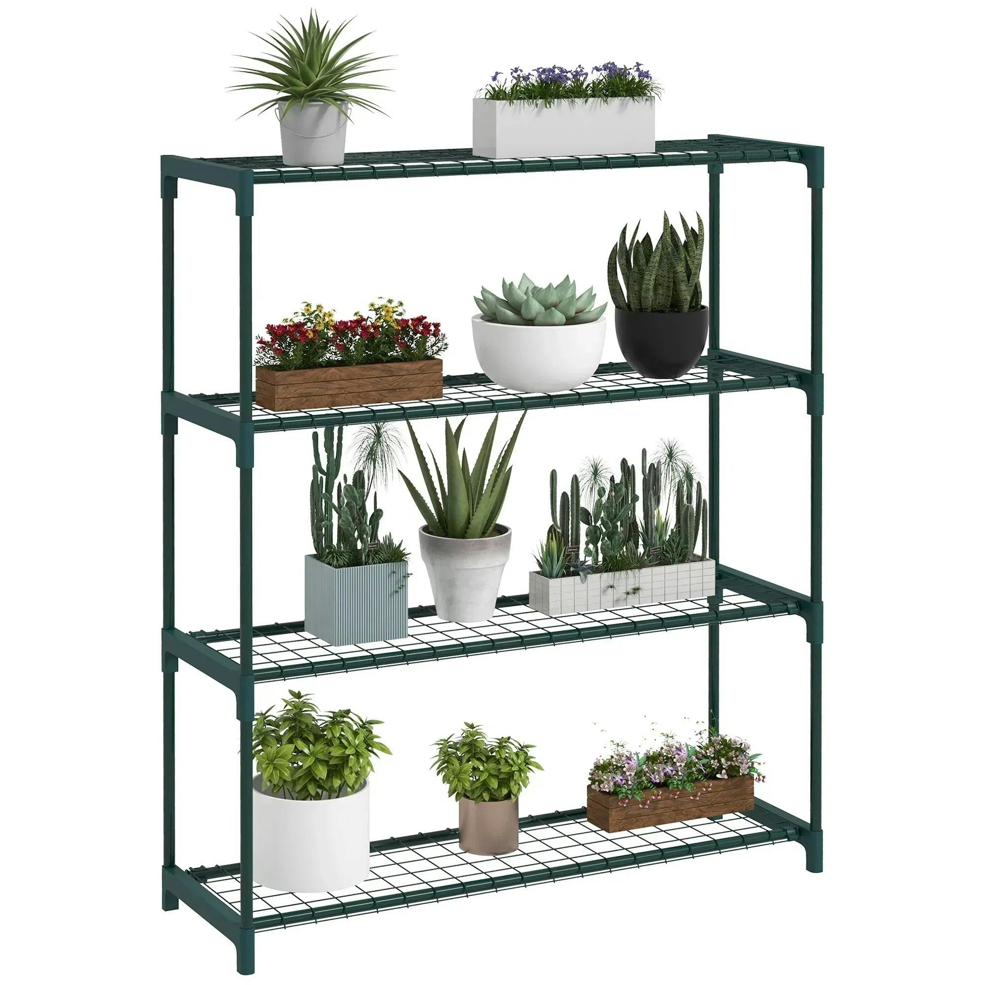Rackhams Black/Green Four-Tier Steel Plant Shelf - Image 7