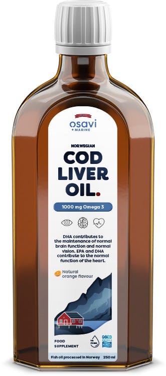 Osavi Orange Norwegian Cod Liver Oil, 1000Mg Omega 3 (Orange) - 250 Ml.