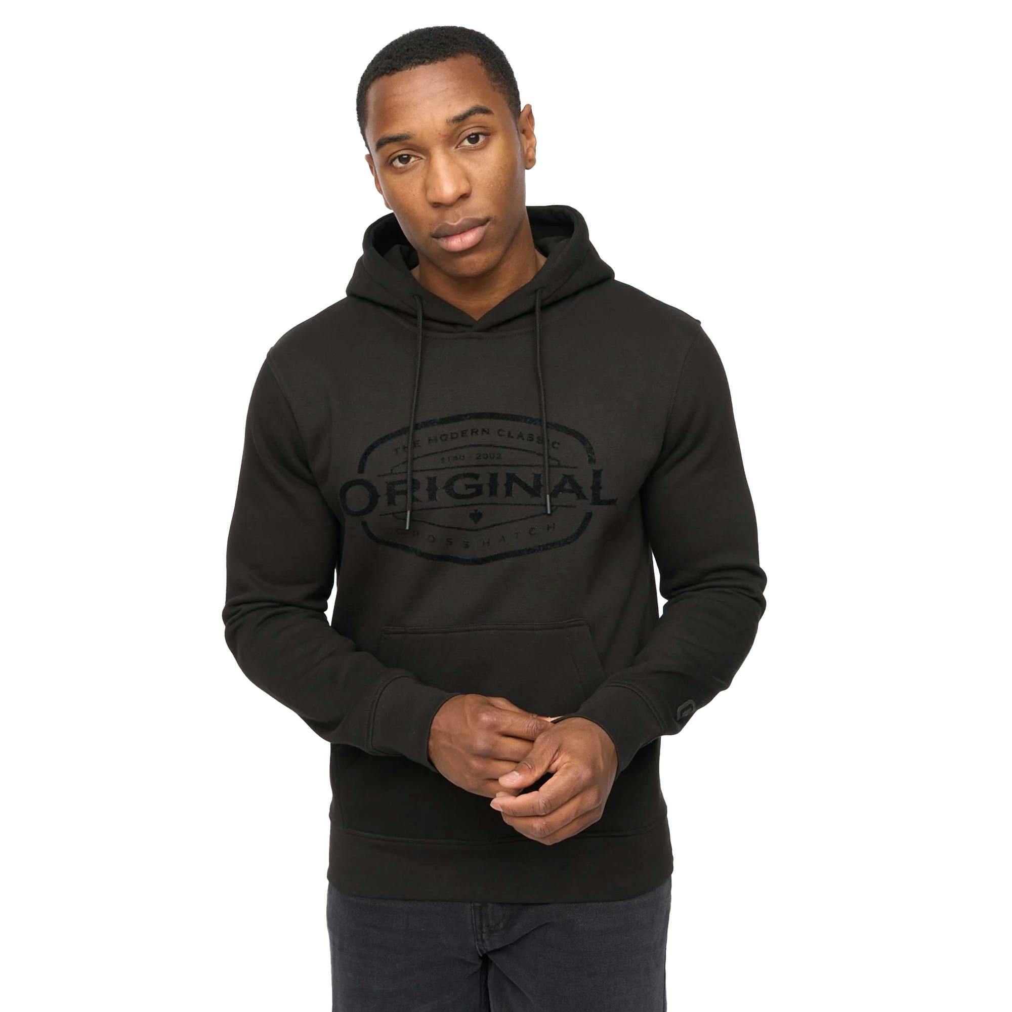 Crosshatch Men's Black Traptons Hoodie - S - 60% Cotton/40% Polyester