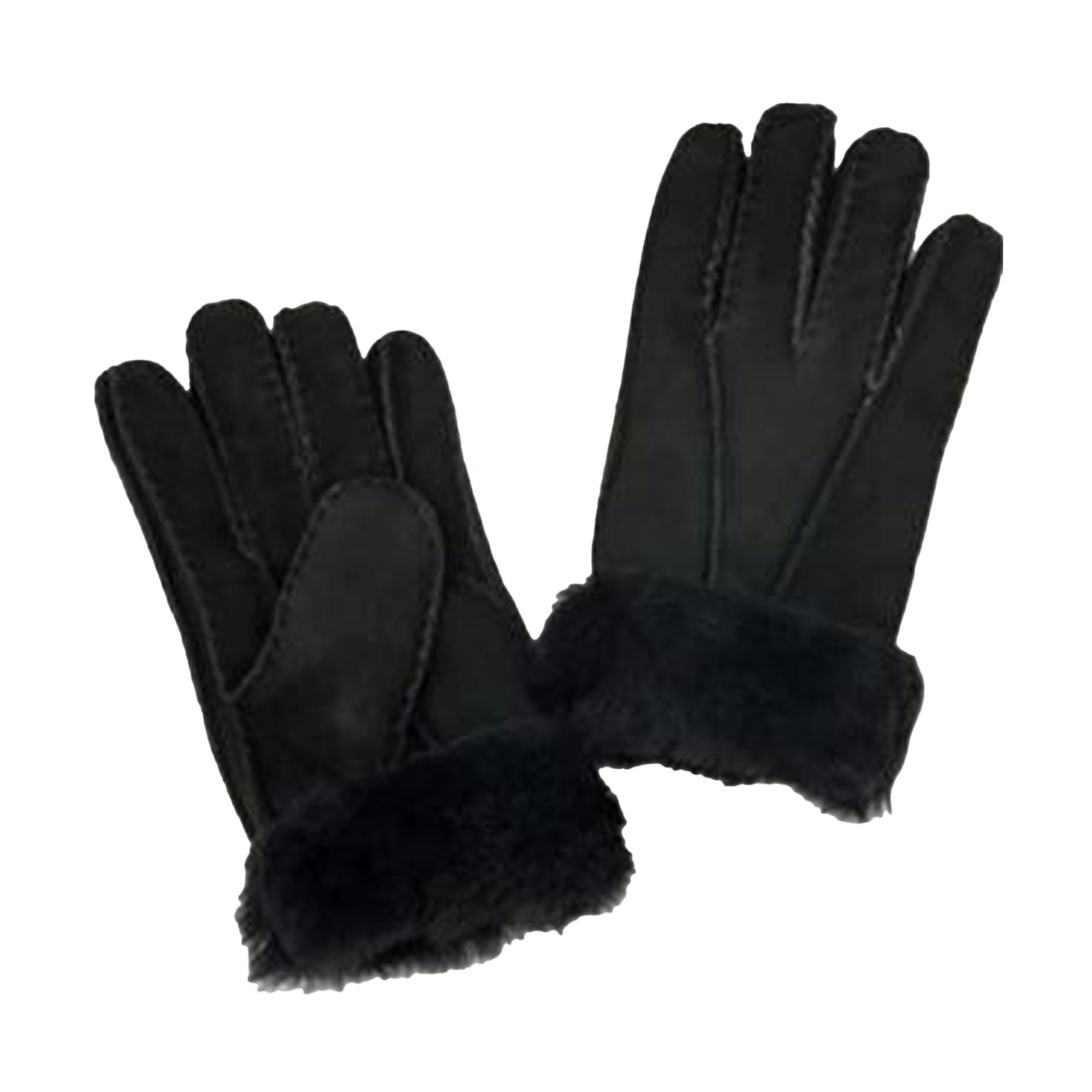 Eastern Counties Leather Women's Black Cuffed Sheepskin Gloves - M - 100% Sheepskin