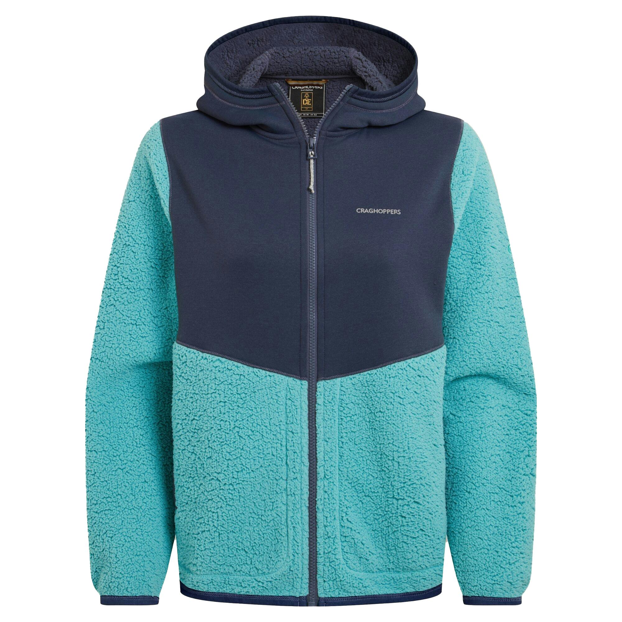 Craghoppers Women's Anthracite Telesto Hooded Fleece Jacket - /Glazed Aqua - 6 Uk - /Glazed Aqua - 100% Recycled Polyester
