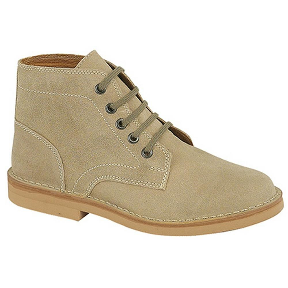 Roamers Men's Dark Real Suede Leisure Boots - Taupe - 10 Uk - Taupe - 80% Leather/10% Pvc/10% Textile