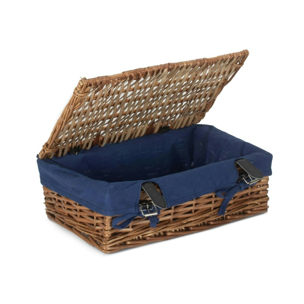 Red Hamper Red/Blue Hamper 40Cm Split Willow Wicker Rectangular Gift Basket