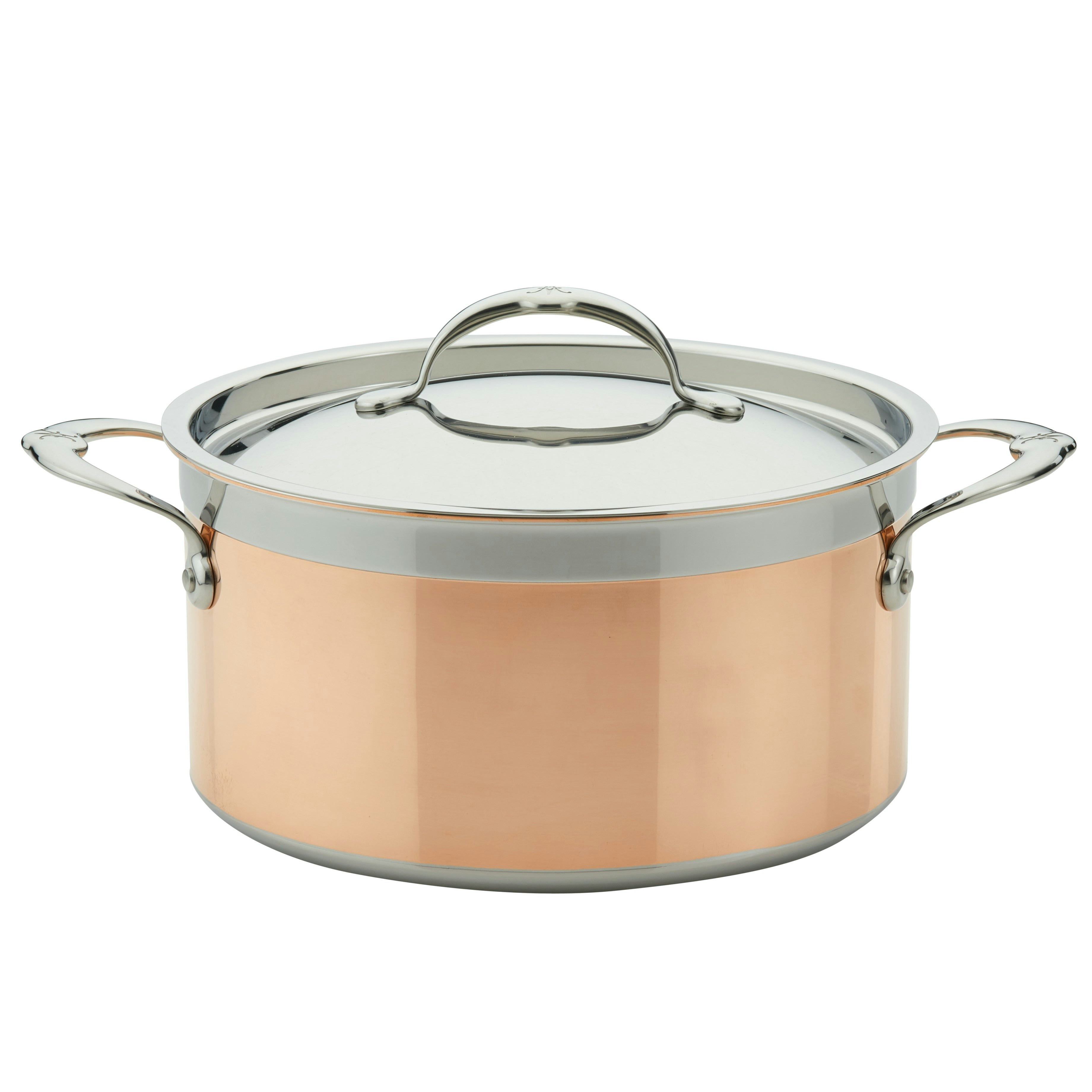 Rackhams Copperbond Induction Copper Stock Pot & Lid - 24Cm (5.7L)