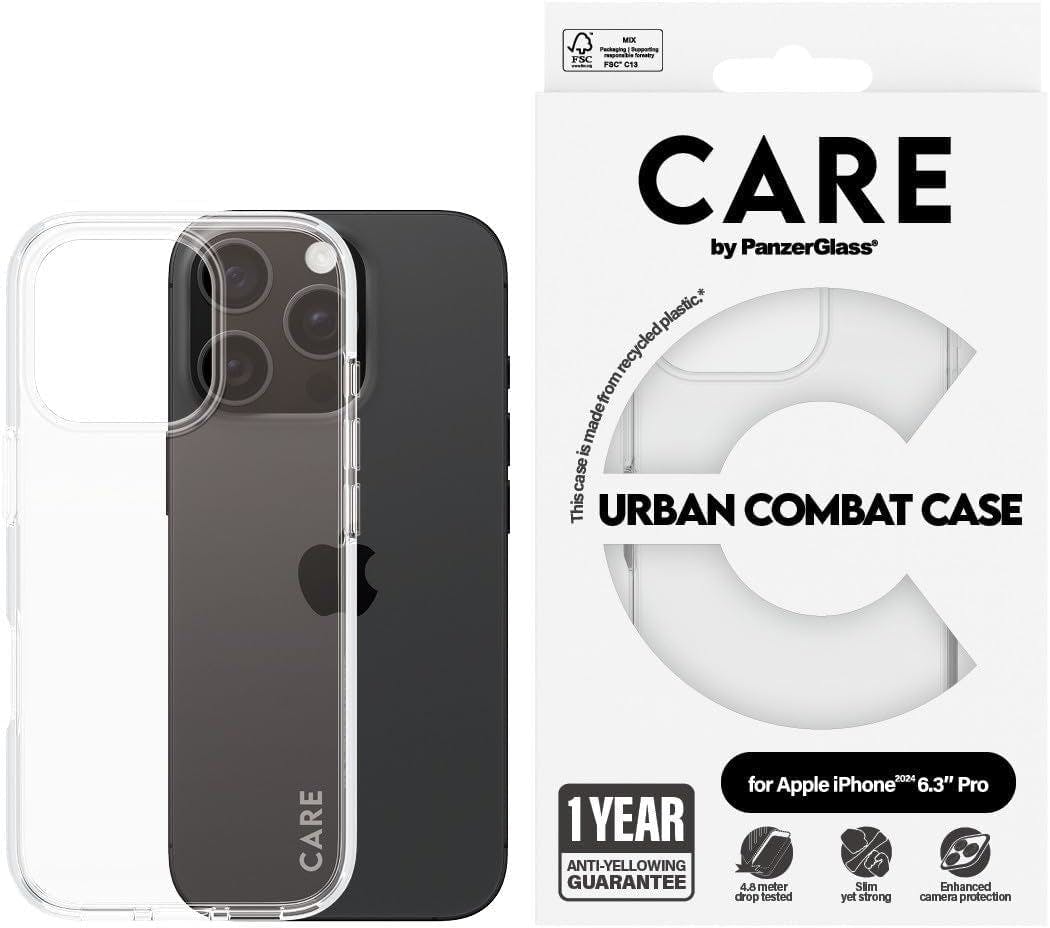 Panzerglass Panzer Glass Care Urban Combat Case For Iphone 16 Pro 6.3" Clear - 1354