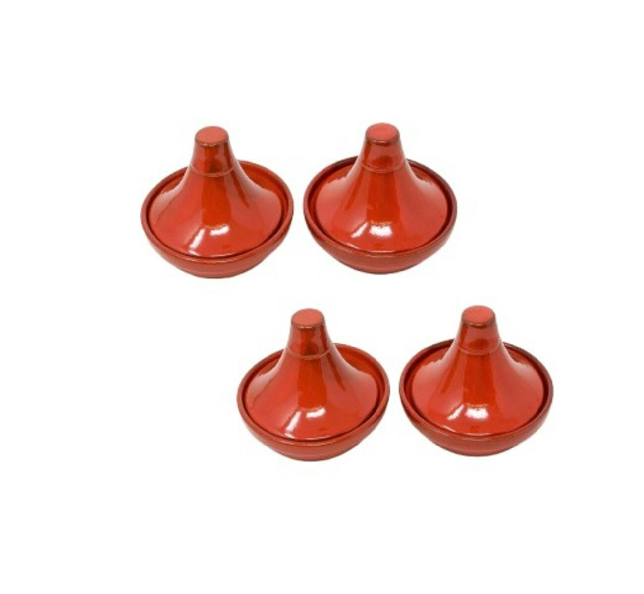 Verano Spanish Ceramics Red Selena - Set Of 4 Mini Tagine Dip Dishes - Ceramic - 4