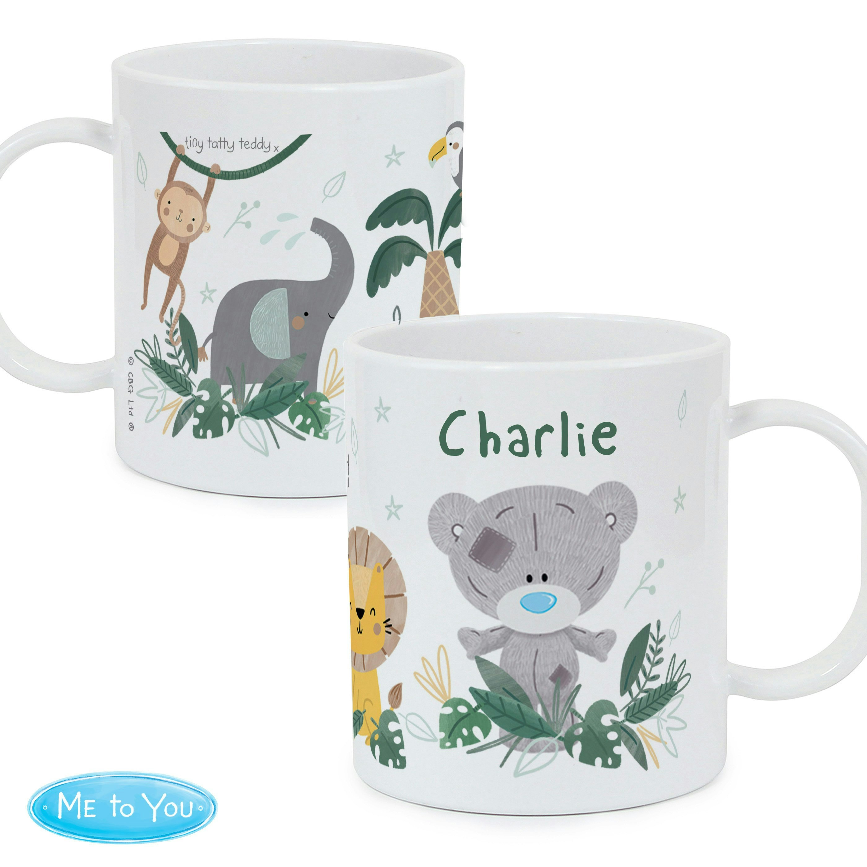 Rackhams Personalised Tiny Tatty Teddy Jungle Animals Plastic Mug