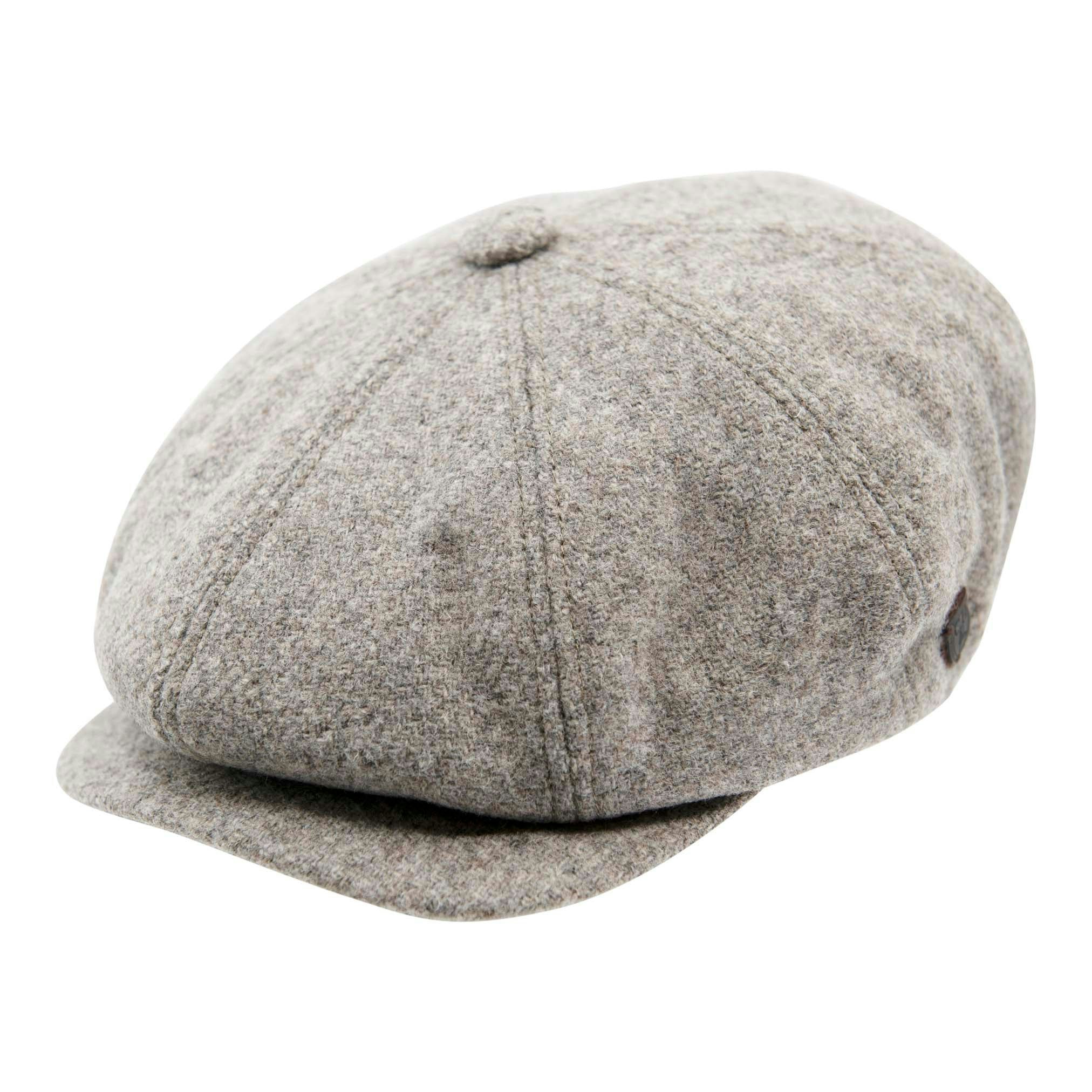 Carlyle Heath & Co. Silver Carlyle Heath Plain Wool Mix Newsboy Cap - Large