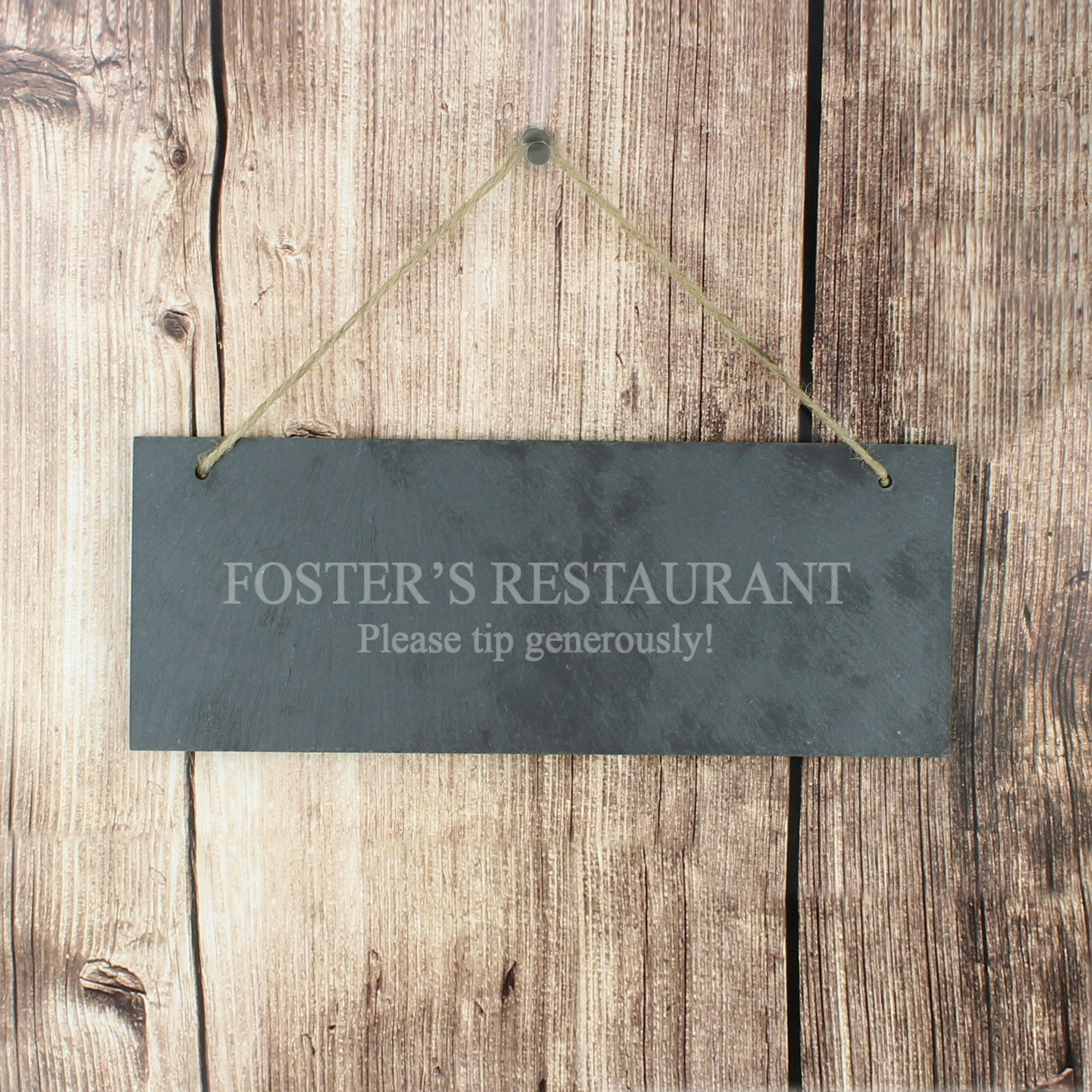 Personalised Memento Company Gold Personalised Engraved Hanging Slate Plaque