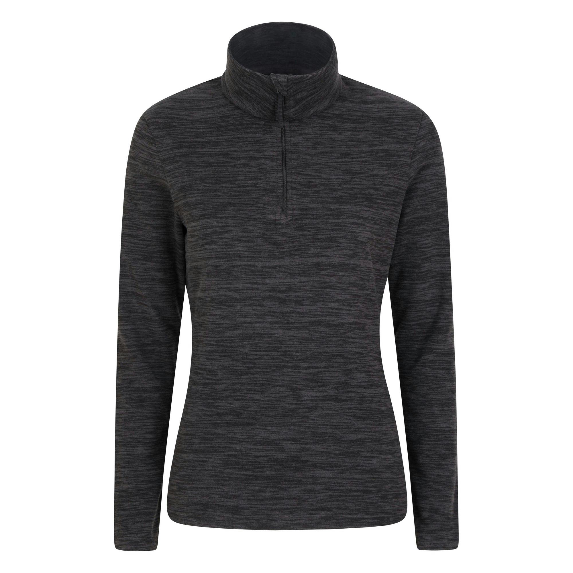 Mountain Warehouse Women's Black Snowdon Melange Fleece Top - Jet - 16 Uk - Jet - 100% Polyester