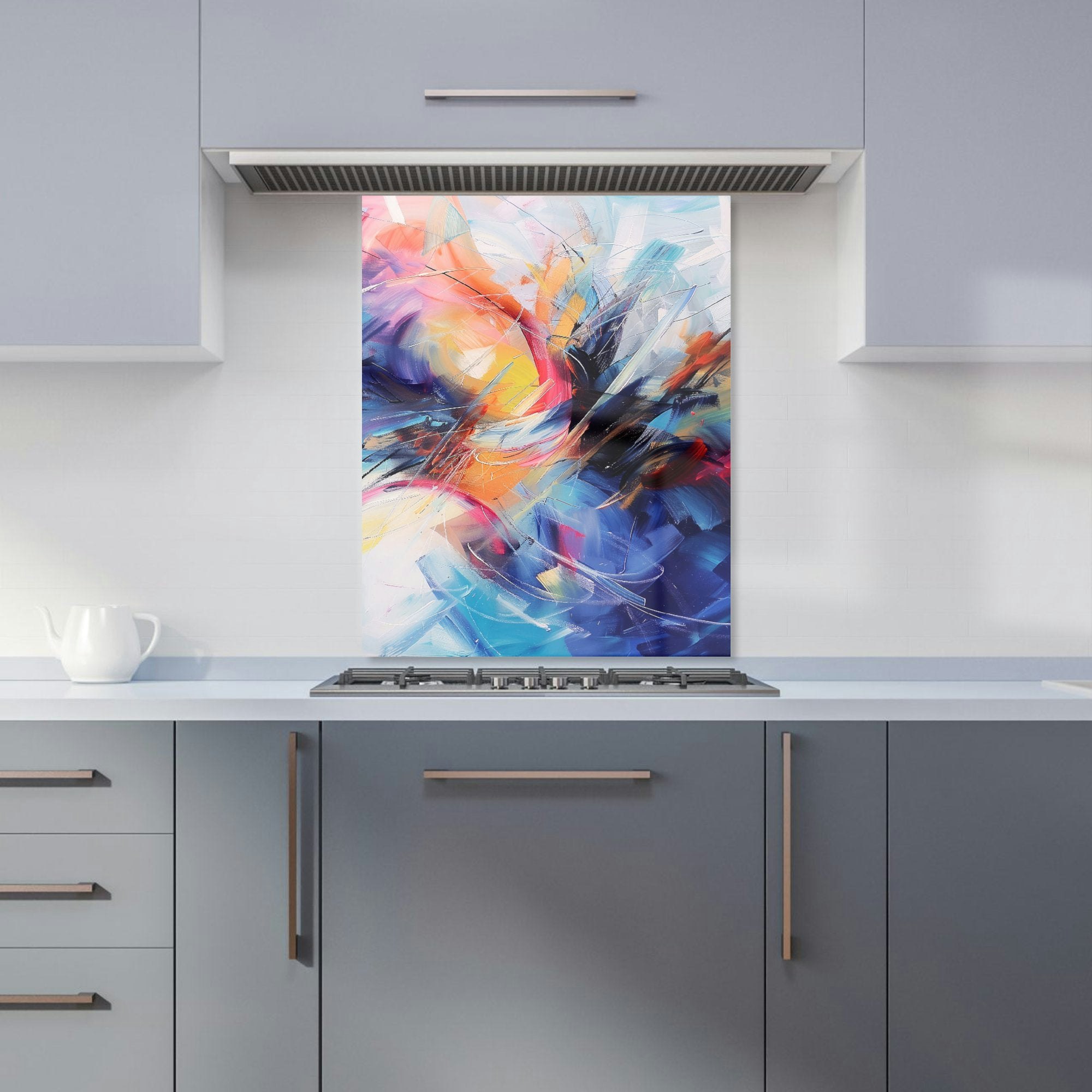 Warren Reed - Designer Serene Explosion: Calm Amidst Colours Kitchen Splashback - W600mm X H750mm