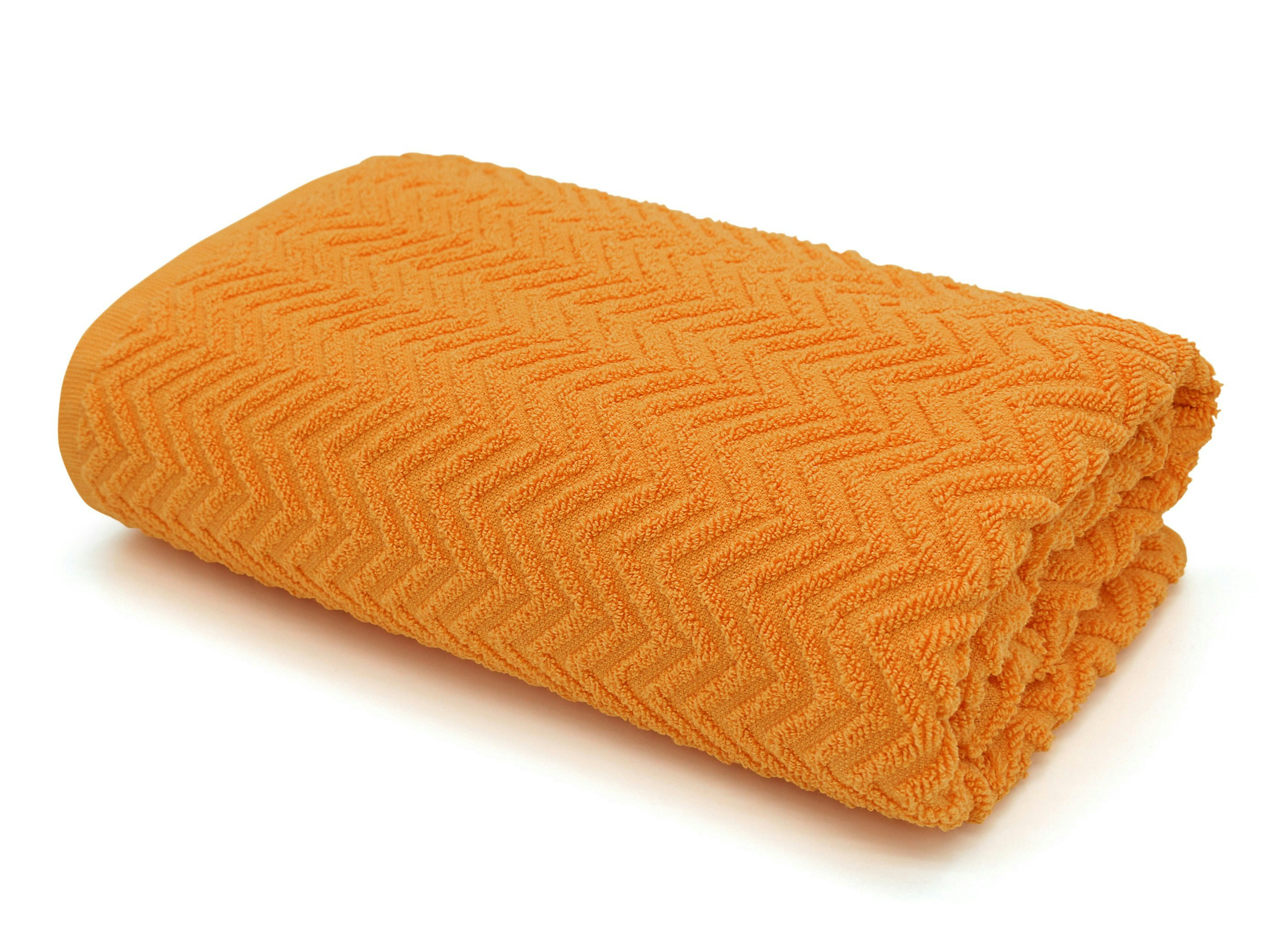 Velosso Orange 100% Cotton Chevron Towels - Tangerine - Bath Towel