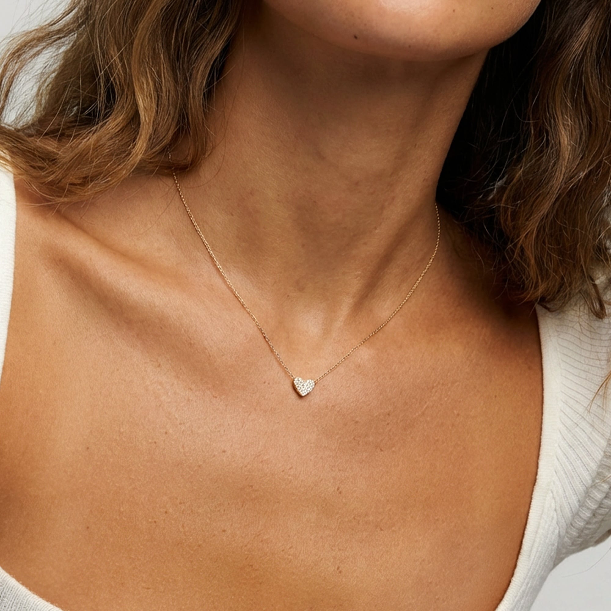 Muchv Gold Dainty Heart Necklace