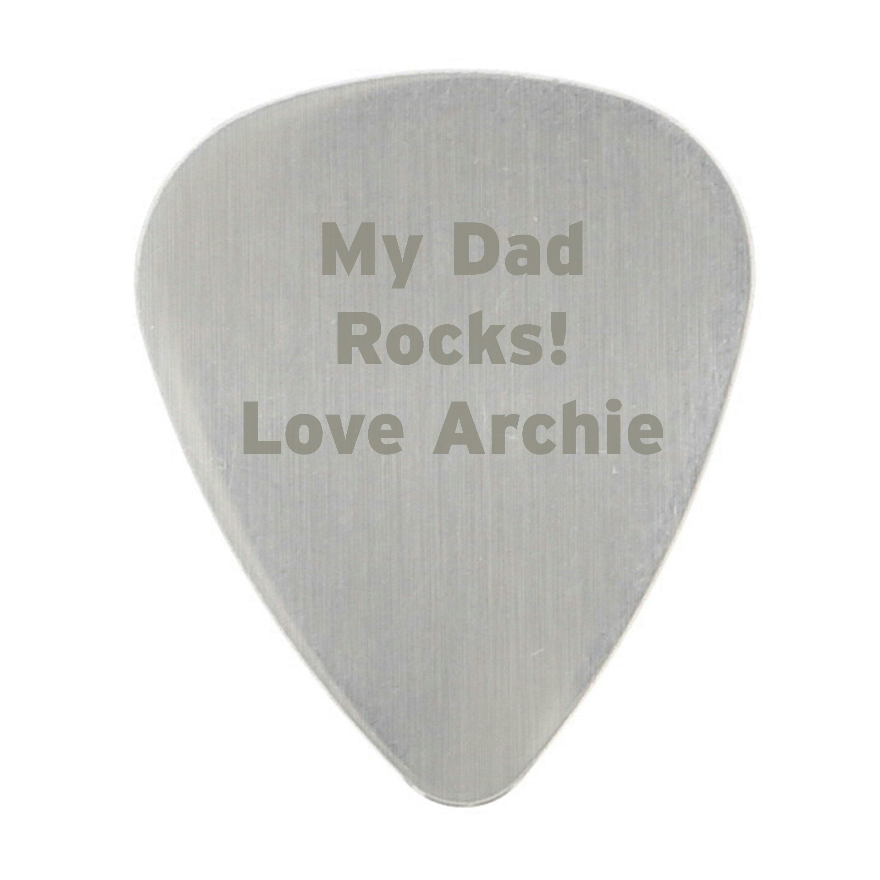 Personalised Memento Company Silver Personalised Plectrum