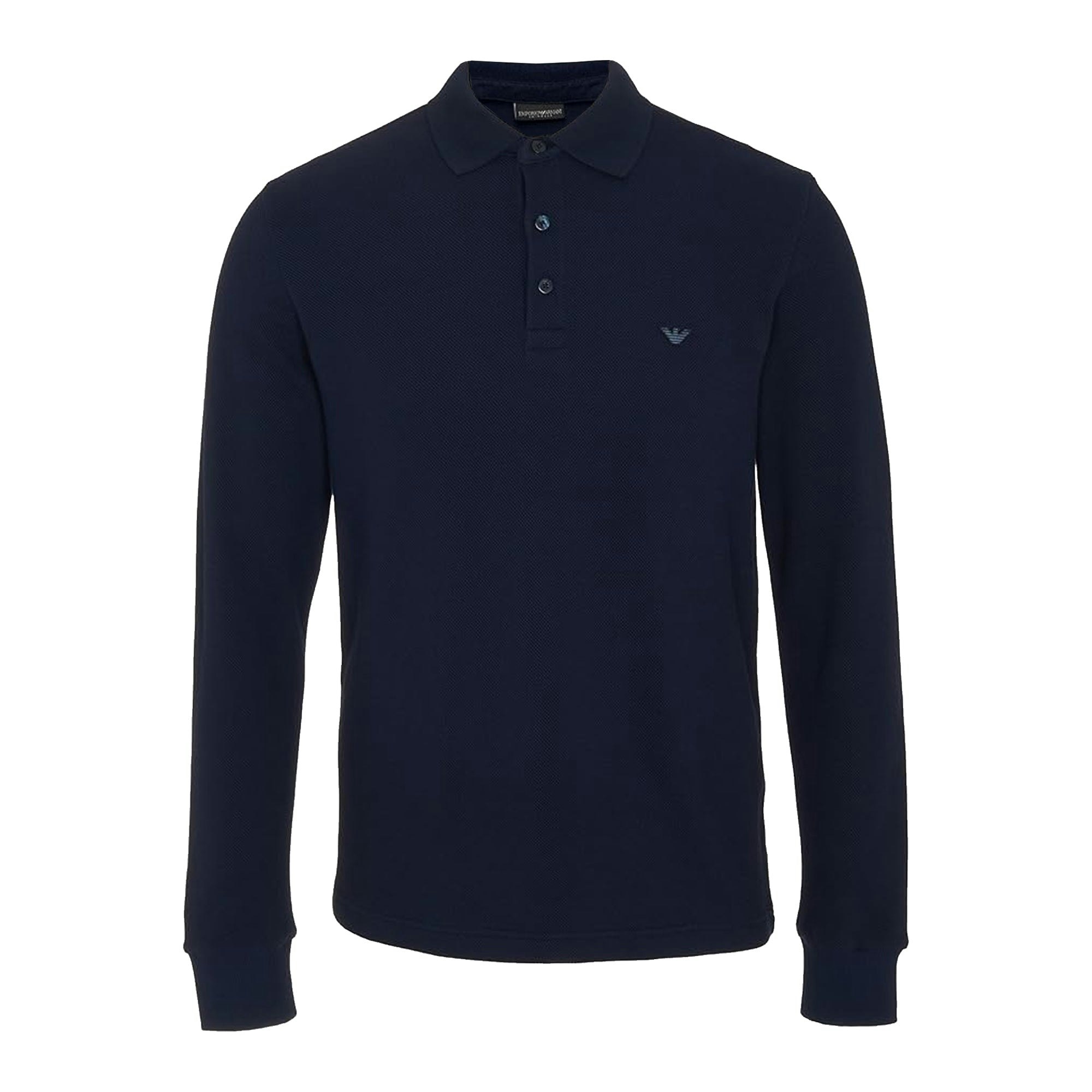 Emporio Armani Lounge Pique Polo Sweatshirt Navy - Medium