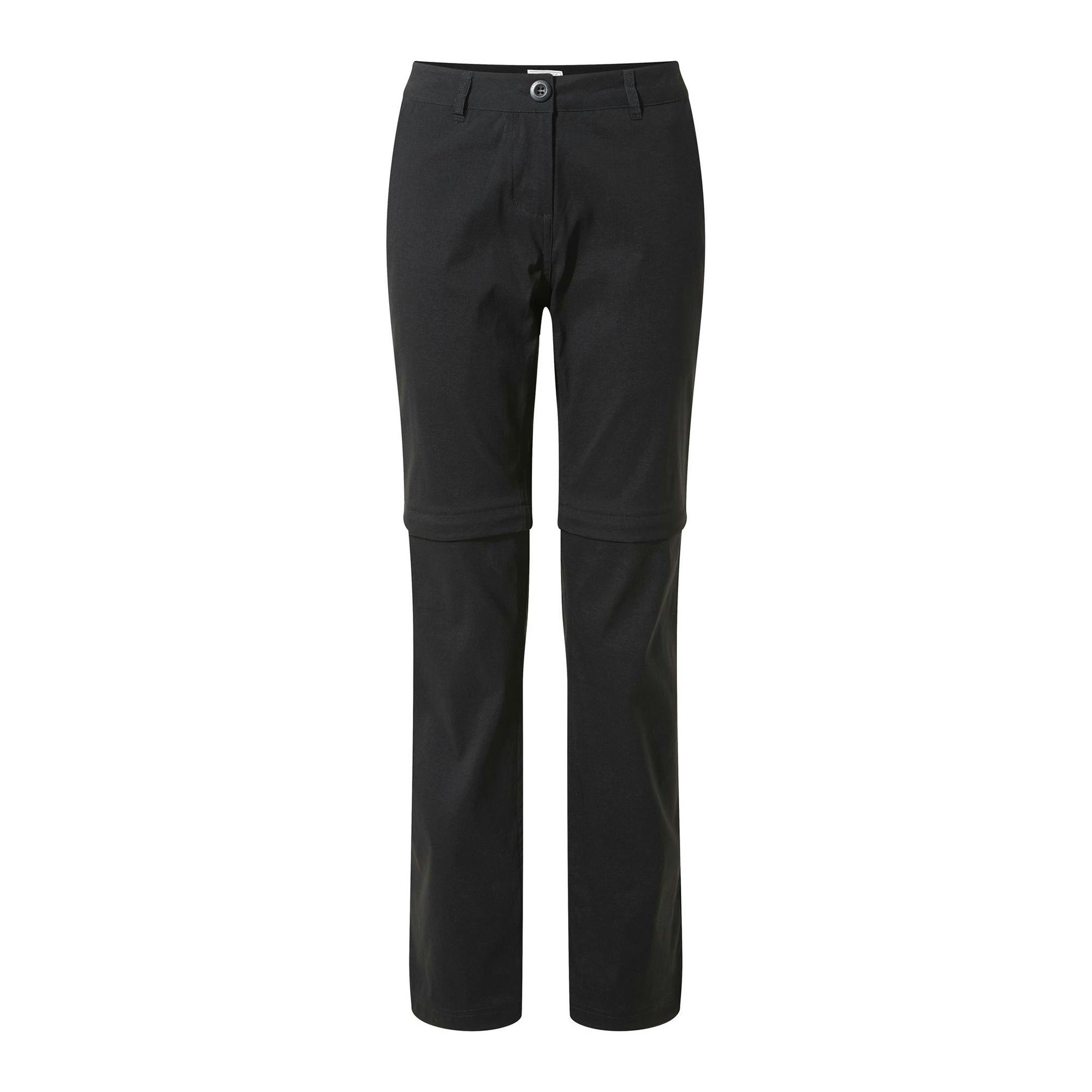 Craghoppers Women's Black Outdoor Kiwi Pro Convertible Trousers - 18S - 96% Polyamide/4% Elastane