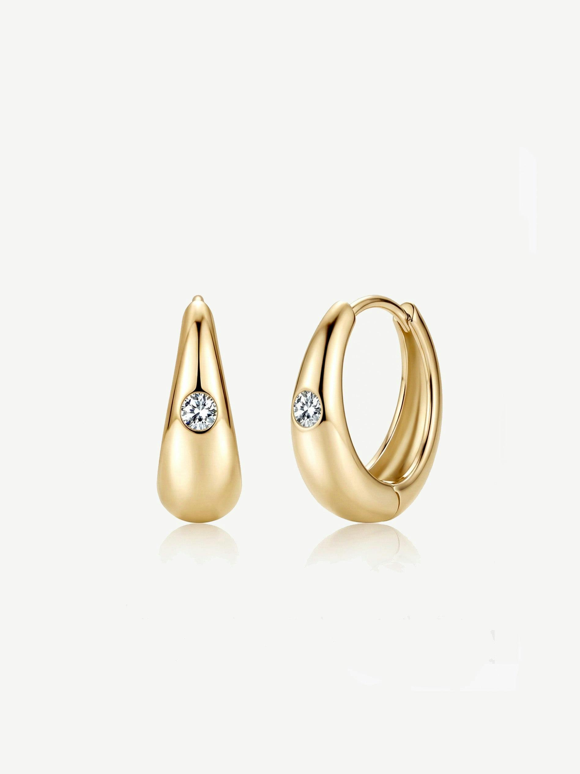 Muchv Gold Moissanite Hoop Earrings