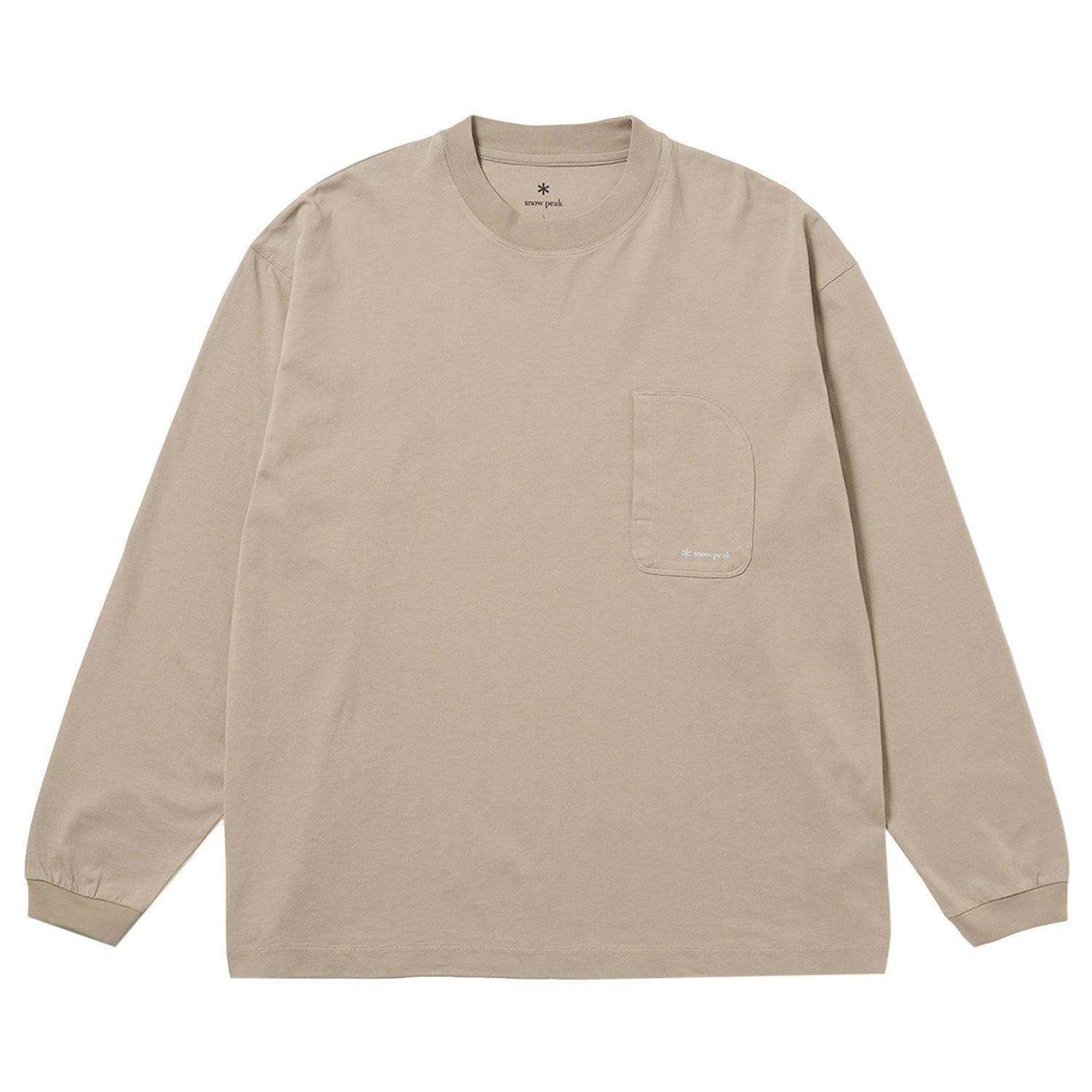 Snow Peak Og Mercerized Long Sleeve T-Shirt - Small - Greige