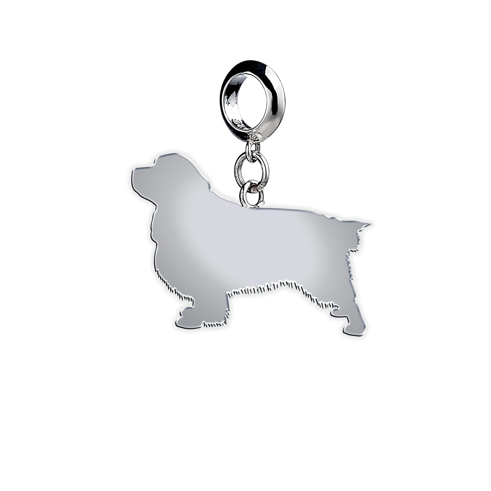 Mylee London Silver Clumber Spaniel Silhouette Charm - No - Slider Charm