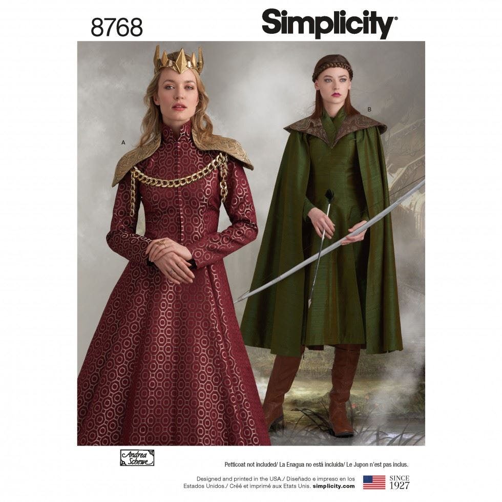 Simplicity Women's Sewing Pattern 8768, Costumes For H5 (6-8-10-12-14) - Intermediate - R5 (14-16-18-20-22)