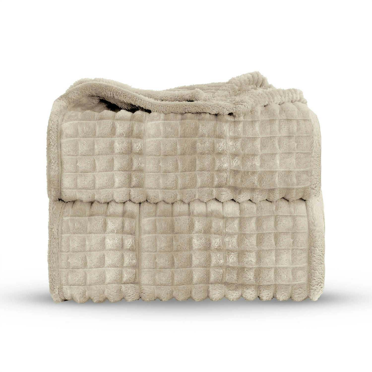 Velosso Chunky Cord Waffle Plush Heavy Blanket - 150Cm X 200Cm - Mink