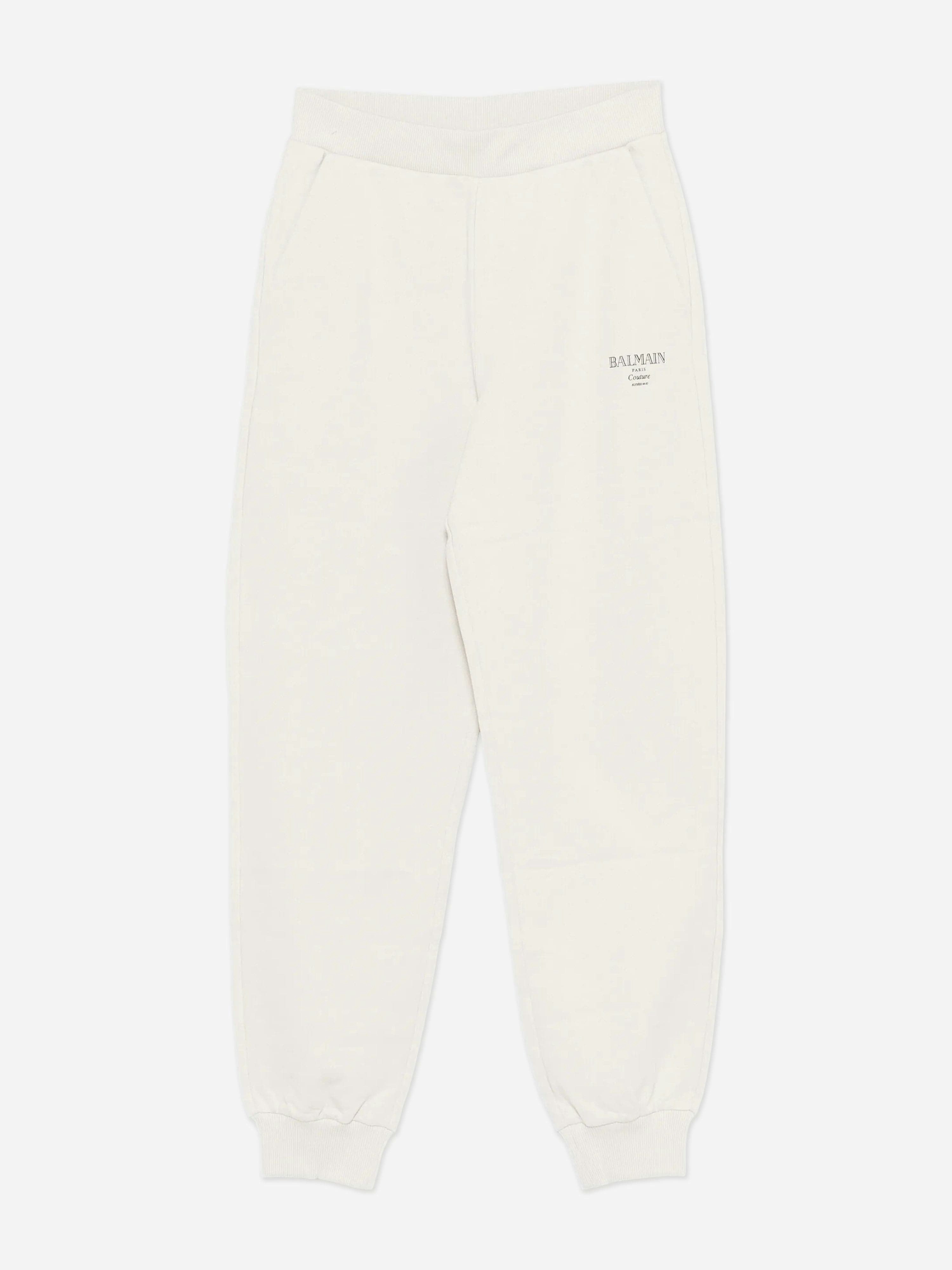 Balmain Beige Kids Logo Joggers In - 4 Yrs