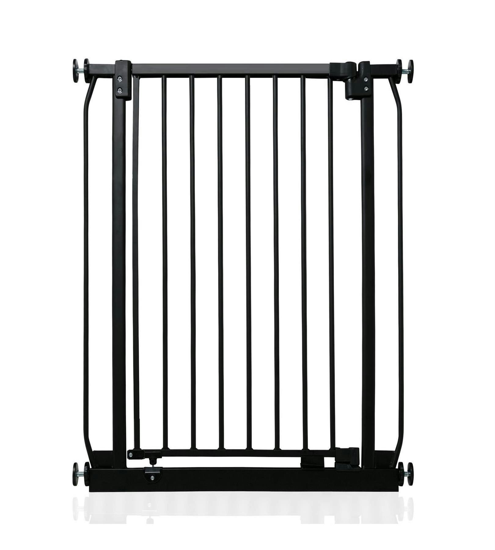 Safetots Black Extra Tall Elite Safety Gate, 71Cm - 80Cm, Matt Extra Tall 96.8Cm In Height, Pressure Fit Stair Gate - Metal - 71Cm -80Cm